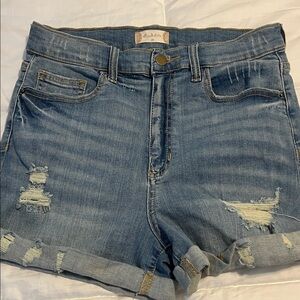 Altar'd State Distressed Blue Jean Shorts